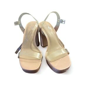 Mix No. 6 Women's Transparent and Beige Heels